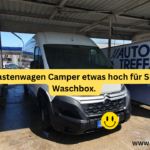 Kastenwagen Camper etwas hoch für SB-Waschbox.