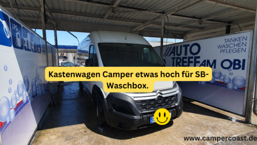 Kastenwagen Camper etwas hoch für SB-Waschbox.