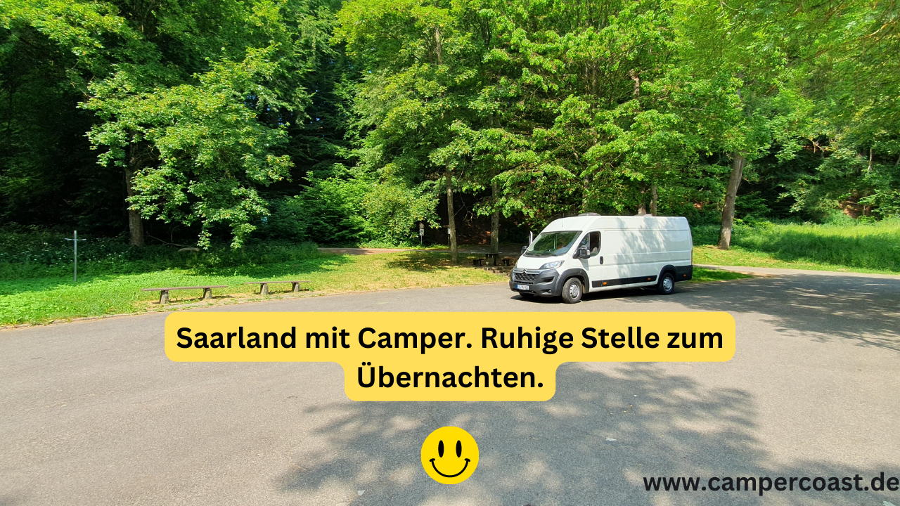 Saarland mit Camper. Ruhige Stelle zum Übernachten.